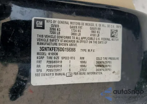 2013 Chevrolet Avalanche Lt z USA, uszkodzony, nr VIN 3GNTKFE76DG158366